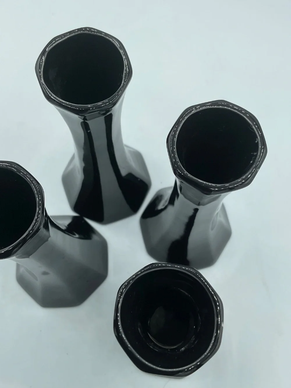 Black mini Eiffel Tower Style Bud vases Hollowick Easy Florals 6”